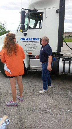 Grand Champion Dan Congdon emerges from the cab after a dominating performance.