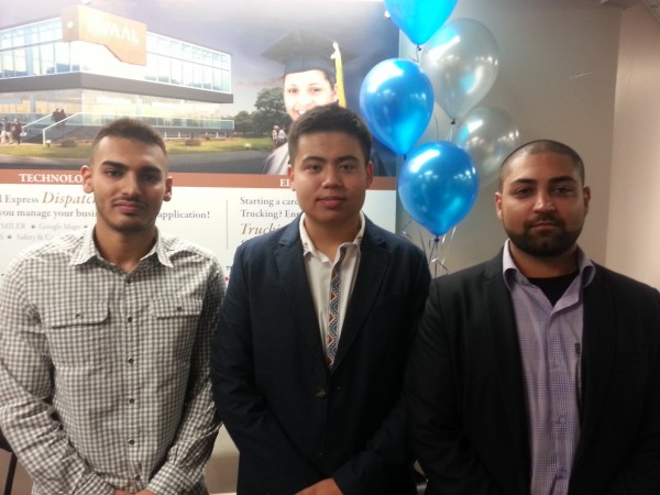 L to r: Harpreet Lidder, Mustafa Tursun , Zain Murtaza are among the most recent graduates from Avaal's transportation courses.