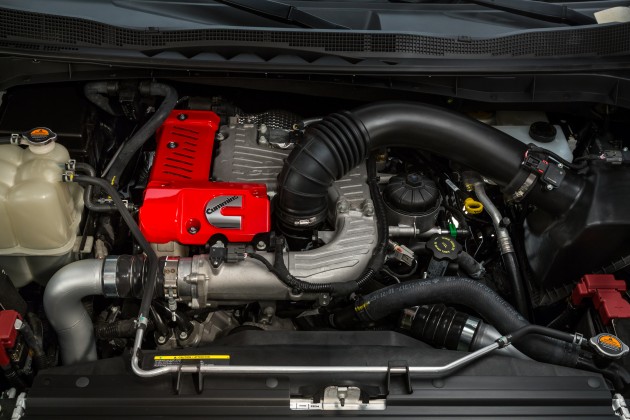 There's no disguising the Cummins diesel under the hood.