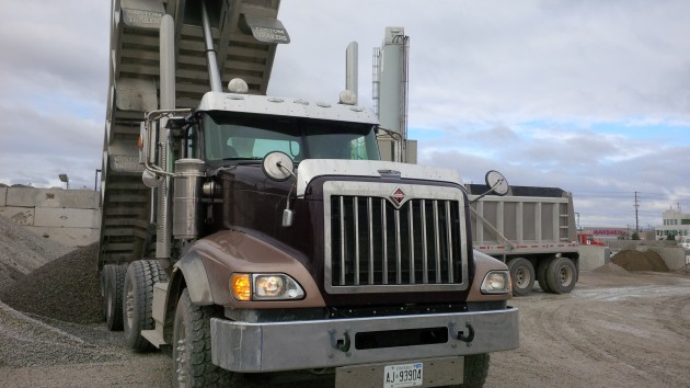 We unload at a Dufferin Concrete cement plant north of Toronto.