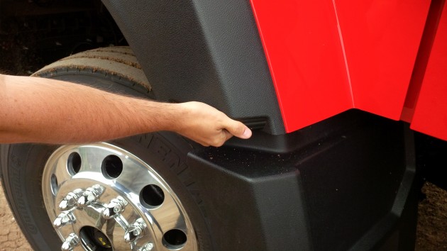Handholds on the hood make opening it easier.
