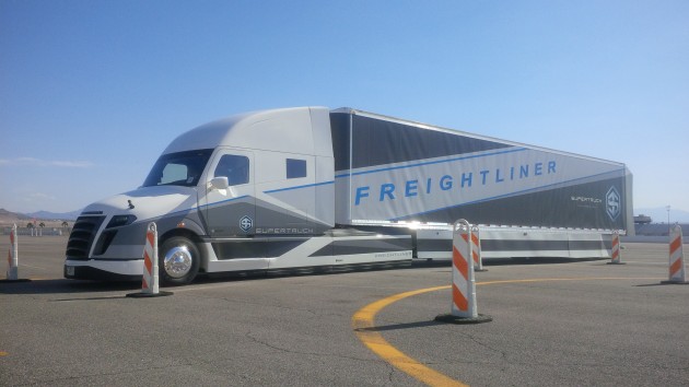 James Menzies had the chance to climb behind the wheel of Daimler's $80-million SuperTruck.