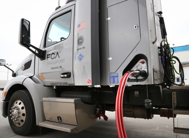 FCA US hosted dignitaries and UAW officials to celebrate the largest private fleet of natural gas-powered semi-trucks in the state of Michigan on Dec. 4, 2015.