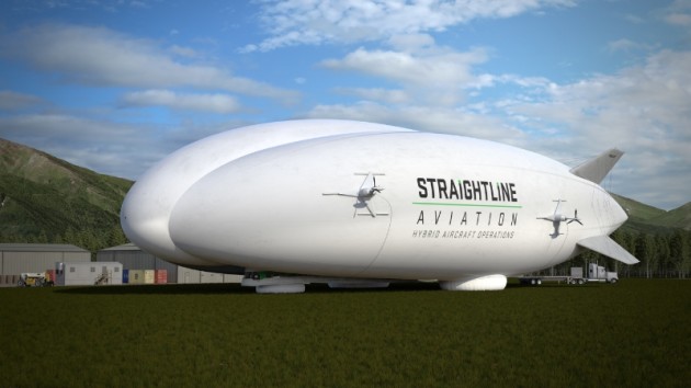 Straightline Aviation (SLA) signed a letter of intent to purchase up to 12 Lockheed Martin Hybrid Airships, which provide affordable and safe delivery of cargo and personnel to virtually anywhere - on water or land. Hybrids were designed to enable a more sustainable future. (PRNewsFoto/Lockheed Martin)