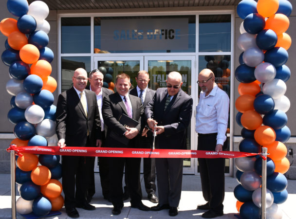 Left to right: Steve Clark, Richard Shortt (VP Tallman Group), Kevin Tallman (president, Tallman Group), John Bowen (fleet sales director, Navistar Canada), Gerald Tallman (chairman), David Gordon.