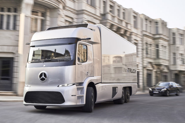 The Daimler eTruck concept all-electric vehicle.