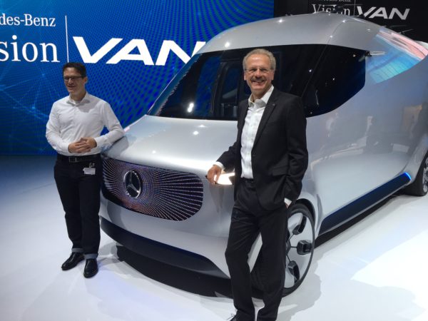 Stefan Maurer, head of future transportation systems MB Vans (left) and Volker Mornhinweg, head of MB Vans.